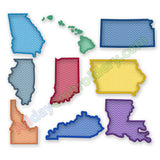 States outline embroidery design