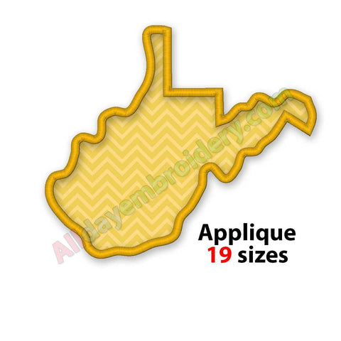 West Virginia embroidery design