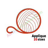 Yarn ball machine embroidery