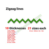 Zigzag line embroidery