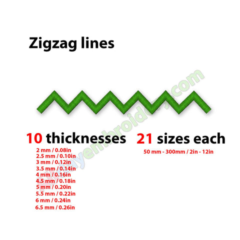 Zigzag line embroidery