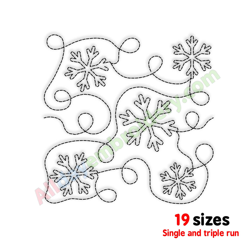 Snowflake quilt block embroidery