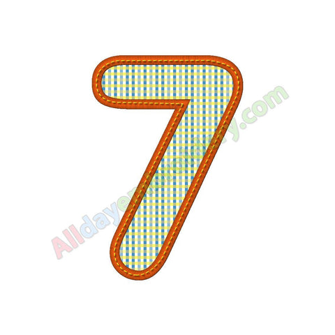 Number seven applique