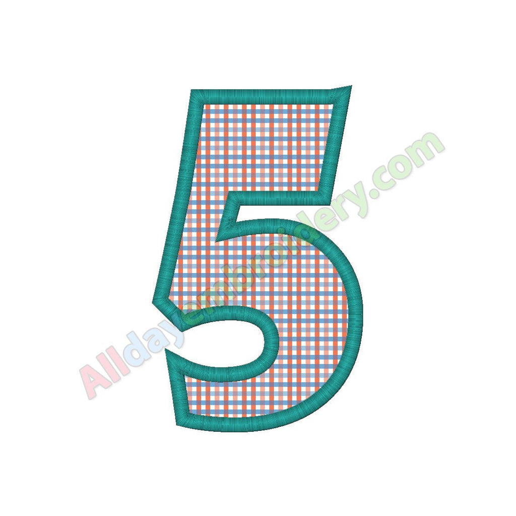 Number five applique