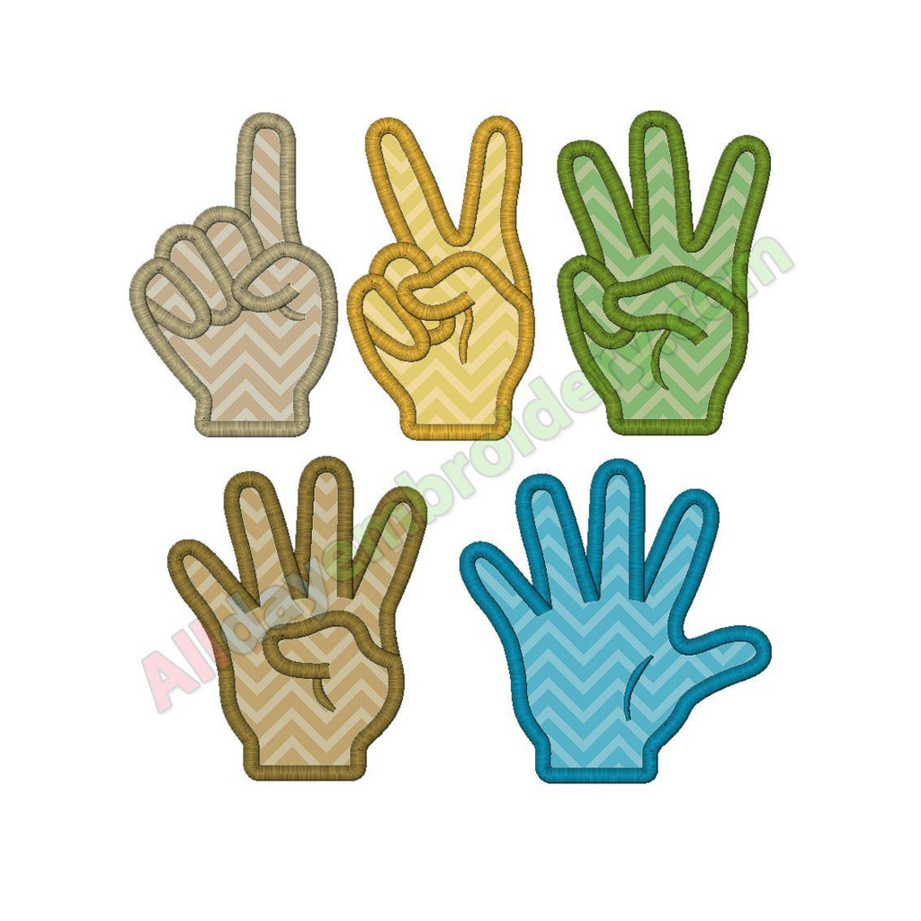 Hand numbers applique