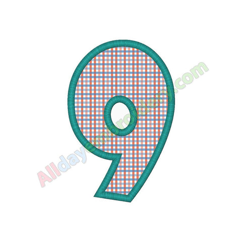 Number nine applique