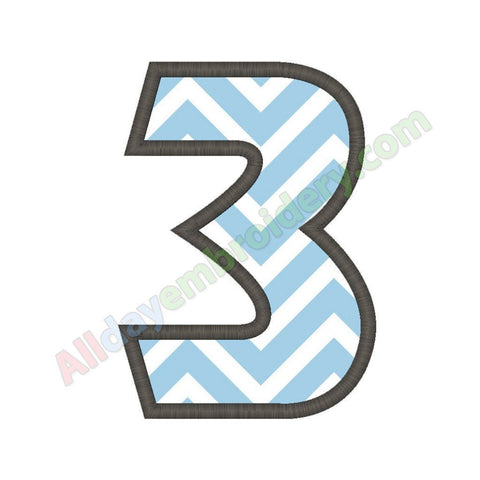 Number three applique