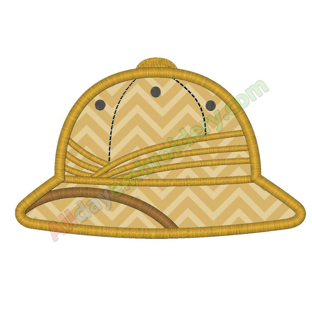 Safari hat applique - Alldayembroidery.com