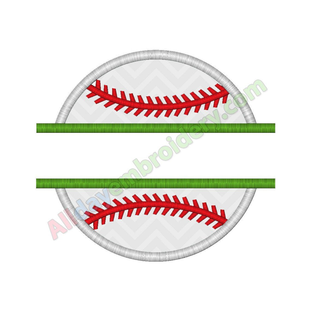 Split baseball applique - Alldayembroidery.com
