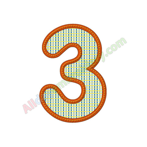 Number three applique