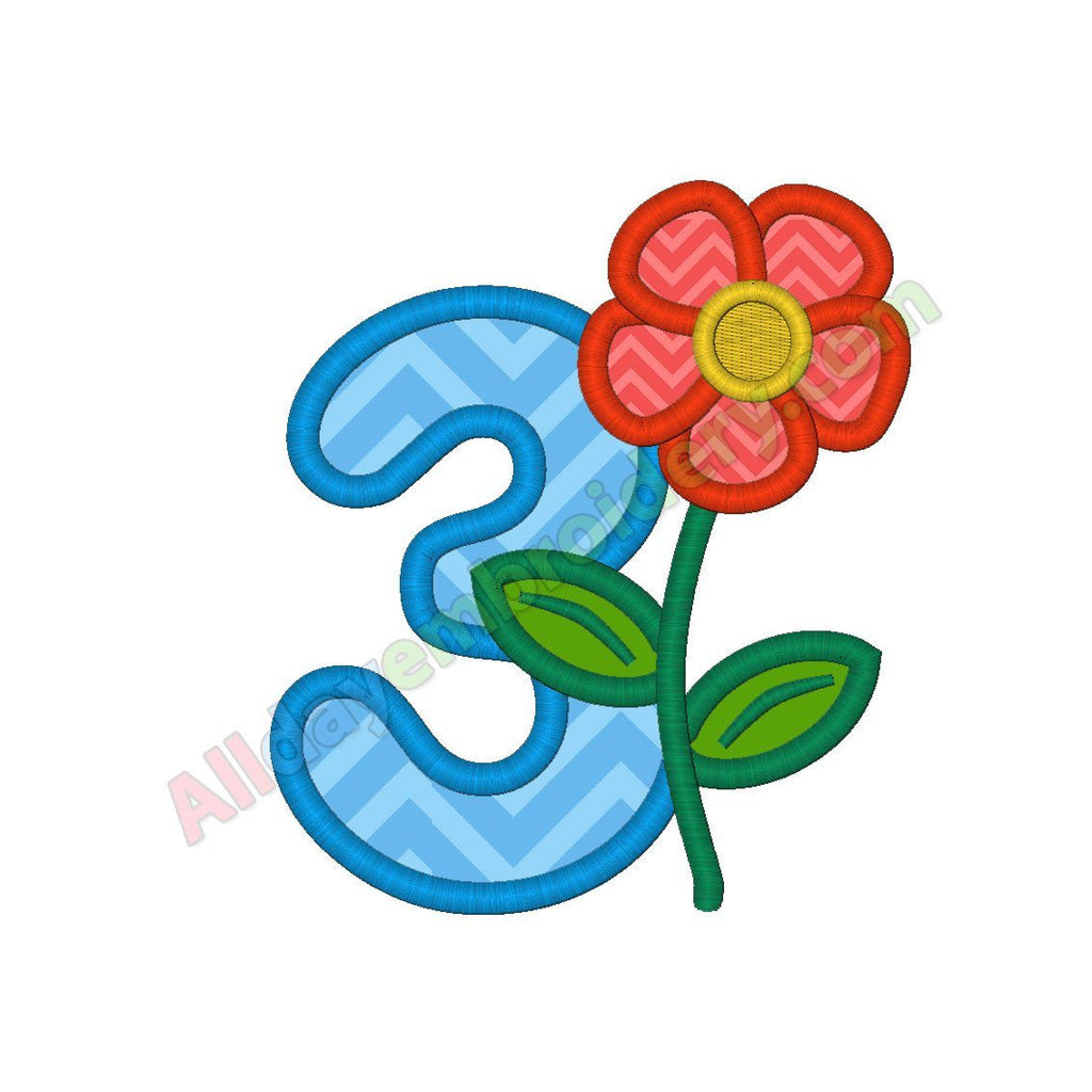 Number 3 applique