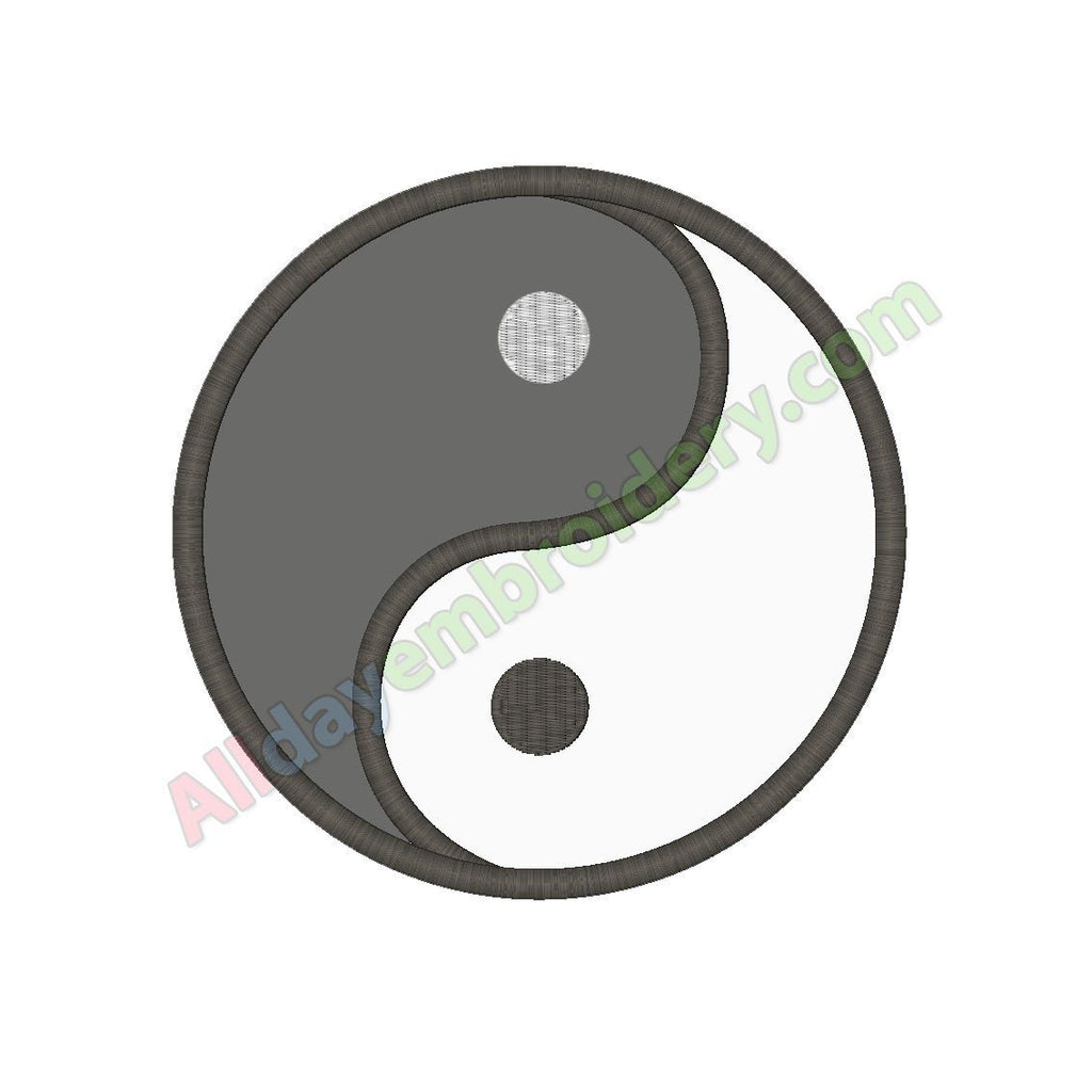 Yin Yang applique - Alldayembroidery.com