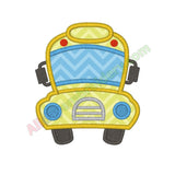 School bus applique - Alldayembroidery.com