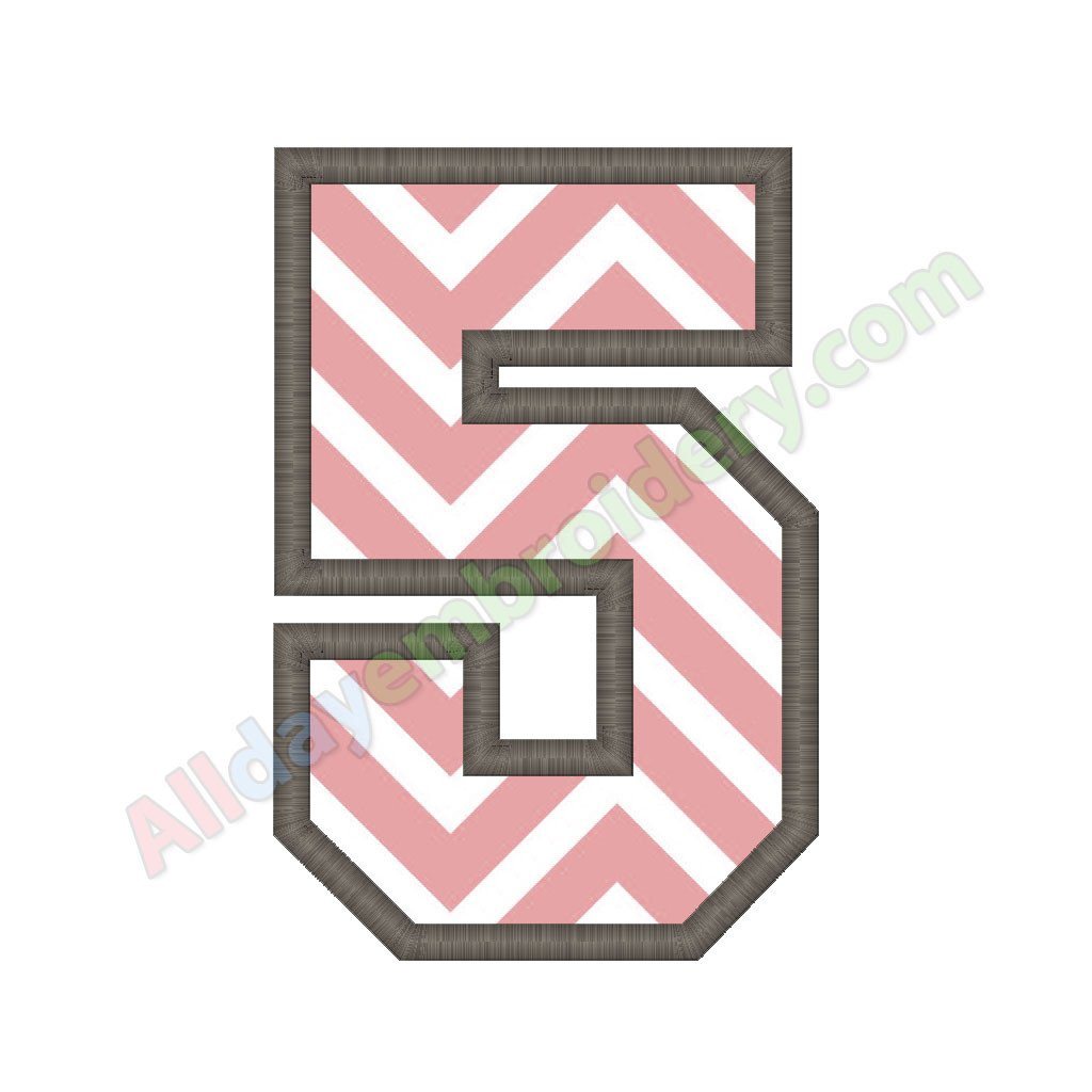 Number five applique