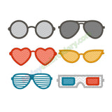 Glasses embroidery design set