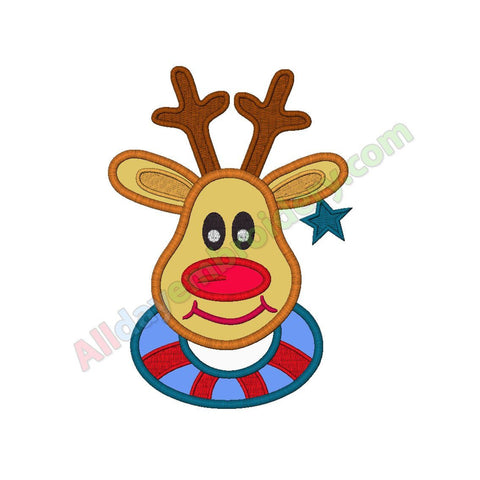 Reindeer applique - Alldayembroidery.com