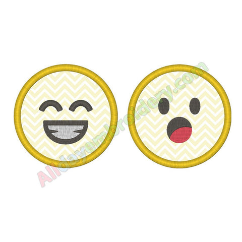 Smiley applique - Alldayembroidery.com