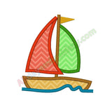 Sail boat applique - Alldayembroidery.com