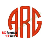 Circle monogram embroidery font