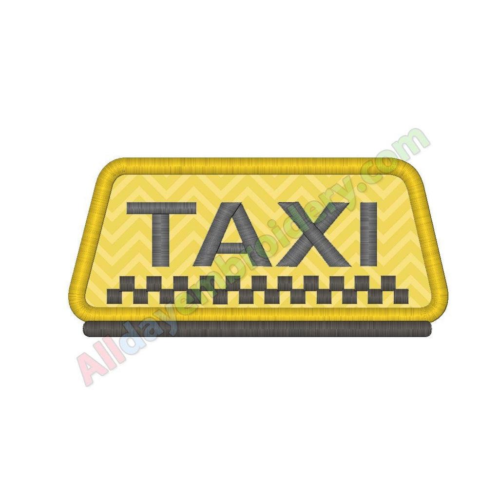 Taxi sign applique - Alldayembroidery.com