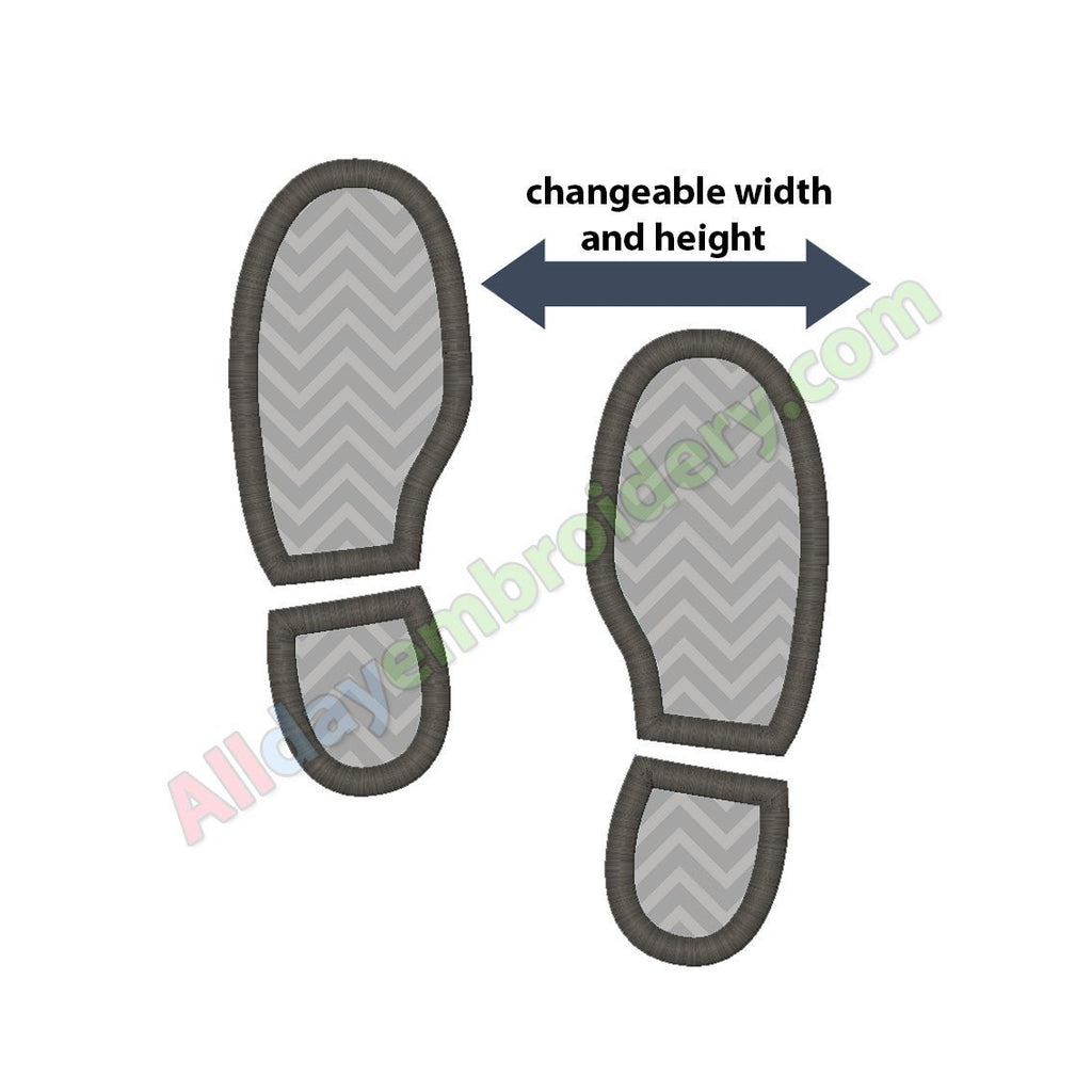 Shoe print applique - Alldayembroidery.com