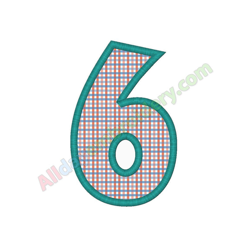 Number six applique