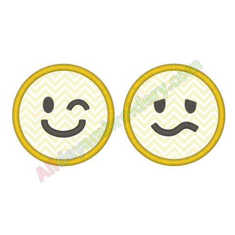 Smiley applique - Alldayembroidery.com