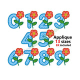 Flower numbers applique SET