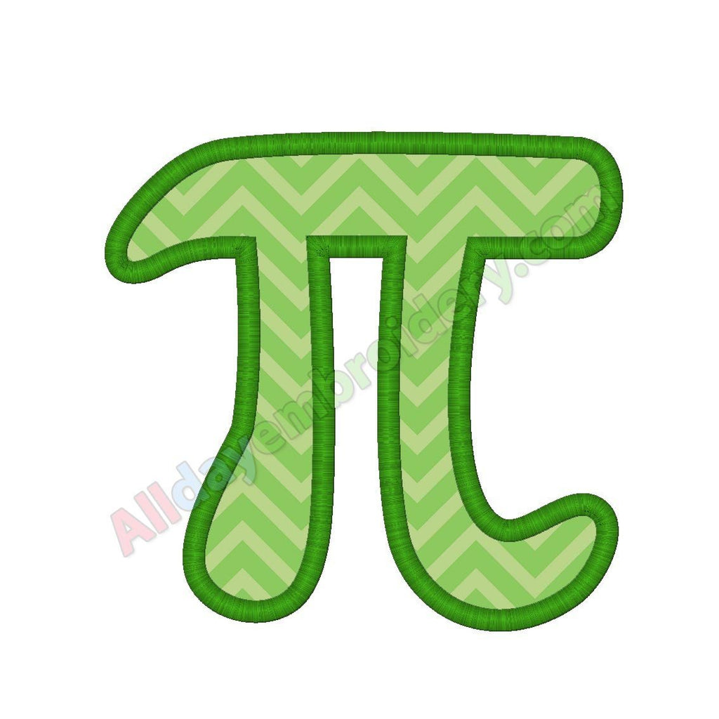 Pi symbol applique
