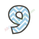Number nine applique