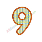 Number nine applique