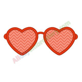 Heart glasses applique