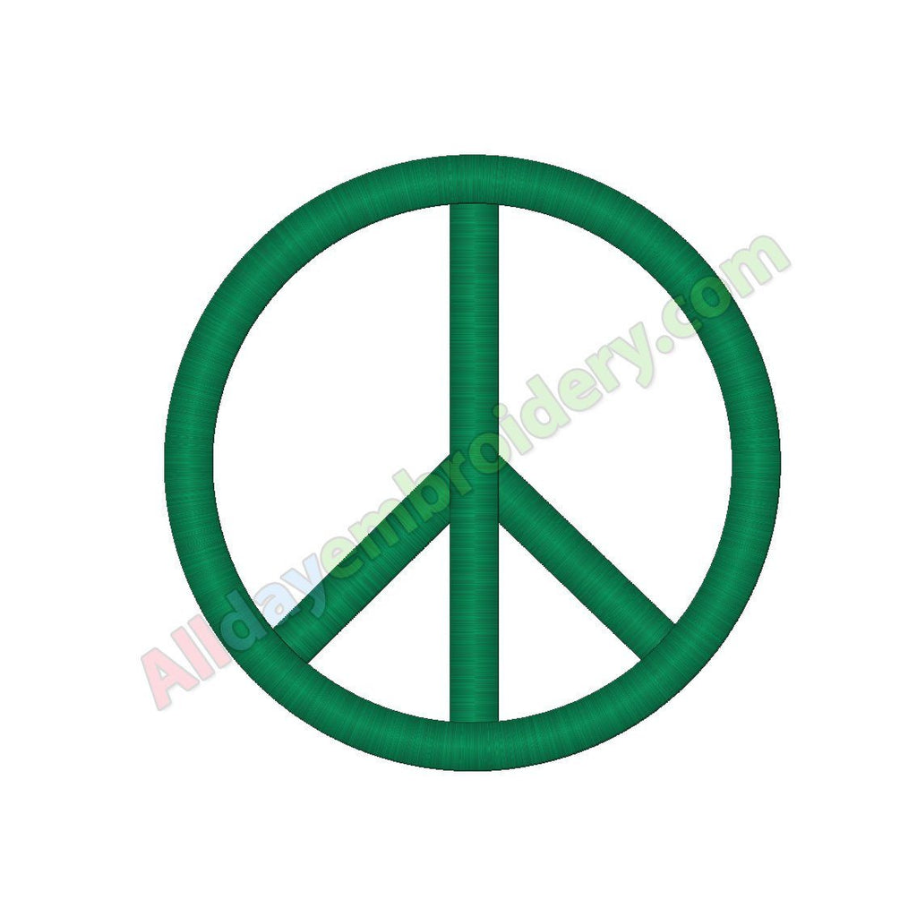 Peace symbol embroidery