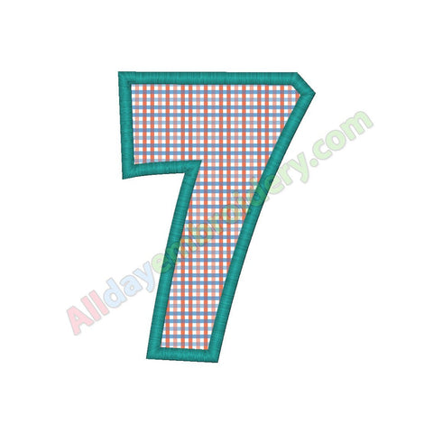 Number seven applique