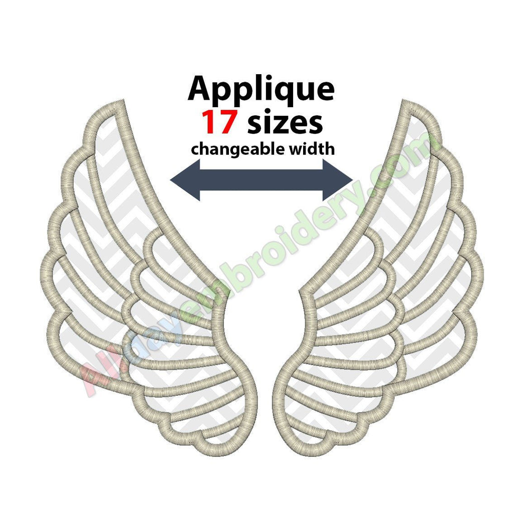 Wings applique - Alldayembroidery.com