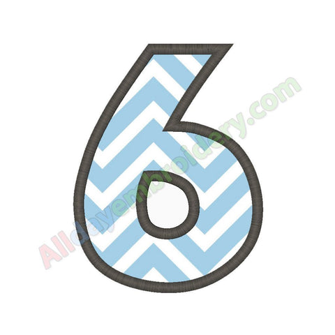 Number six applique