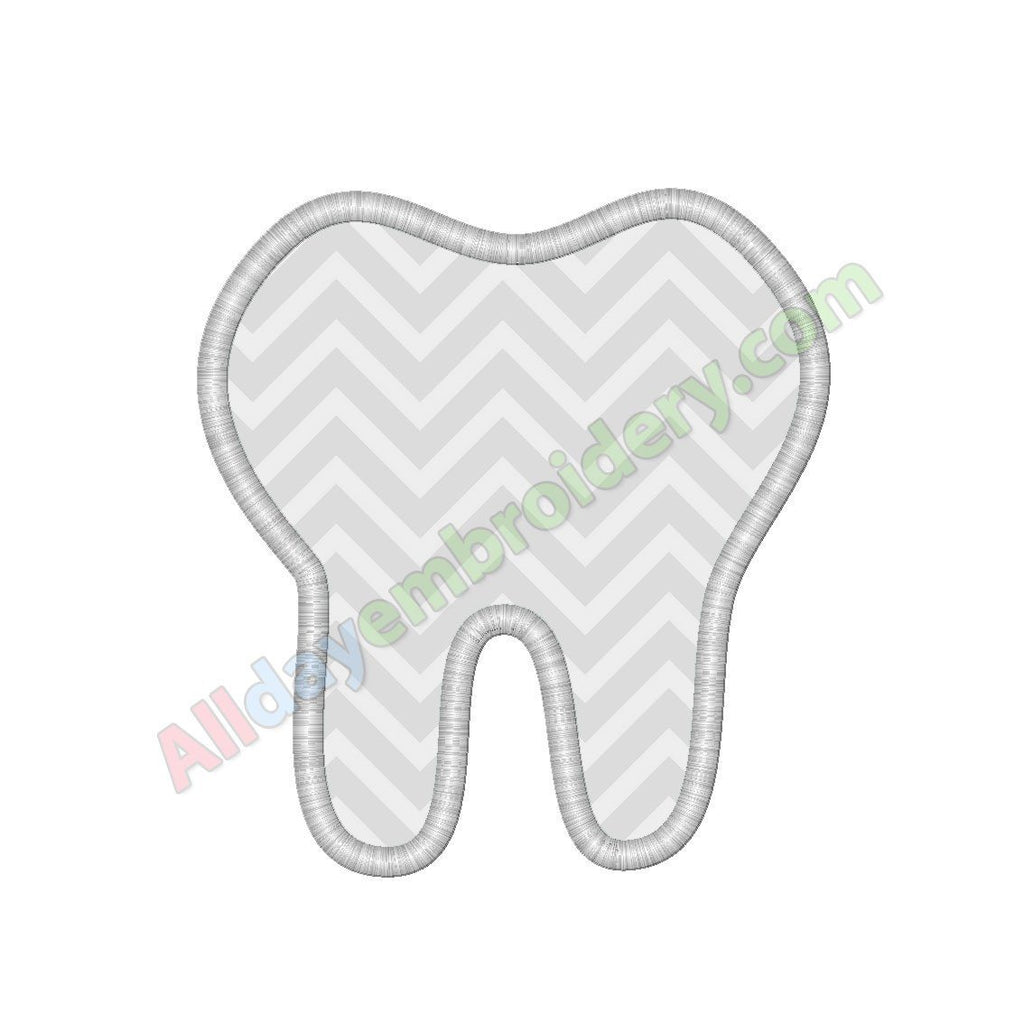 Tooth Applique Tooth embroidery design. Applique design. – Alldayembroidery.com