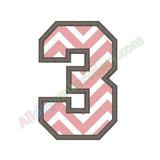 Number three applique