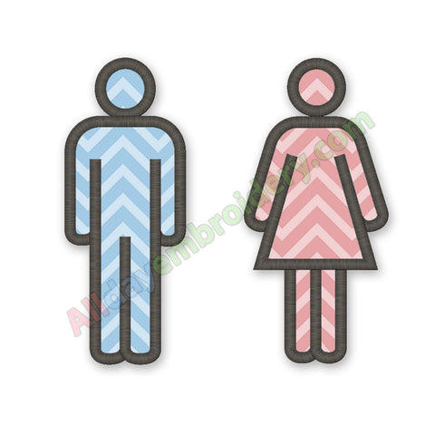 Male and Female Applique set