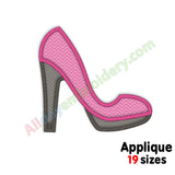 High heel embroidery design