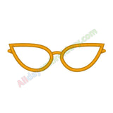 Woman glasses applique - Alldayembroidery.com