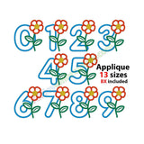 Flower numbers applique SET