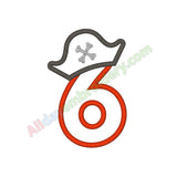 Number six applique