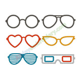 Glasses embroidery design set