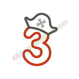 Number three applique
