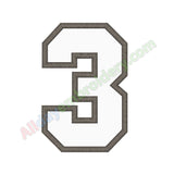 Number three applique