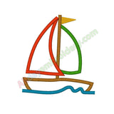 Sail boat applique - Alldayembroidery.com