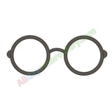 Round sunglasses applique - Alldayembroidery.com