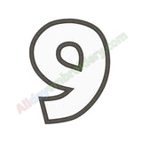 Number nine applique