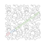 Paw print quilting embroidery design